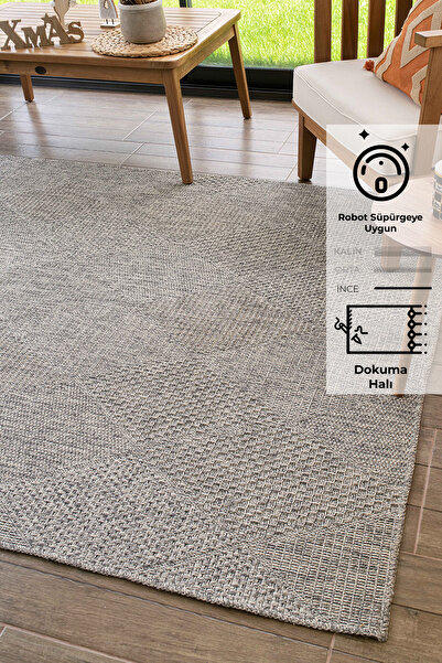 Konfor Halı Rusticana 3104 Natural Jute Carpet Modern Knitted Rug