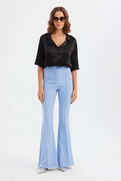 Hiccup Pantaloni oversize cu talie înaltă și cusătură în față