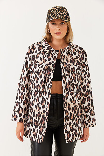 Bianco Lucci Dámská bunda Puffer s leopardím vzorem 60251809