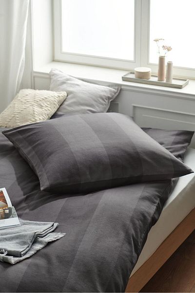Tchibo Single Flannel Duvet Set 135 X 200 Cm, Grey