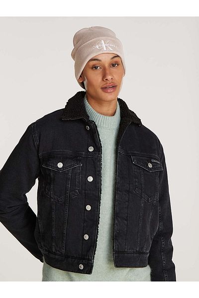 Calvin Klein Bavlněný vyšívaný baret s logem - K60K 612668 Pcf