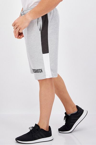 Crosshatch Men Sportswear Fit Plain Training Shorts, Grey Marl