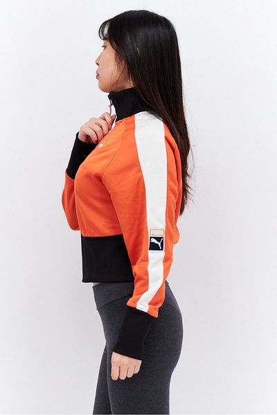 Puma Women Sportswear Fit Long Sleeve Outdoor Jacket, Orange Combo