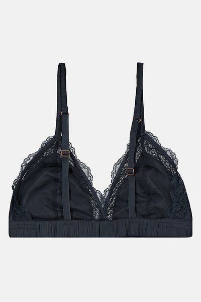 Etam Women Non Padded Lace Bra, Slate Grey