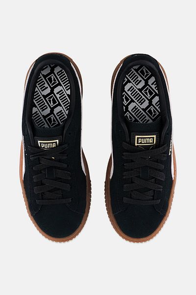 Puma Women Suede Core Platform Shoes, Black And White