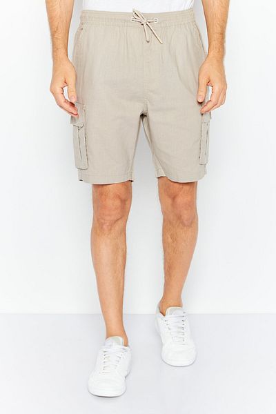 Threadbare شورت كارجو رجالي بقصّة عادية ورباط، لون بيج