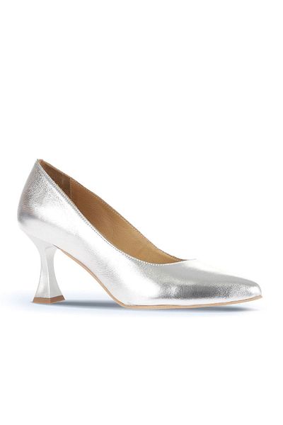 Bueno Shoes 01wa1401 Pantofi cu toc de damă din piele argintie model