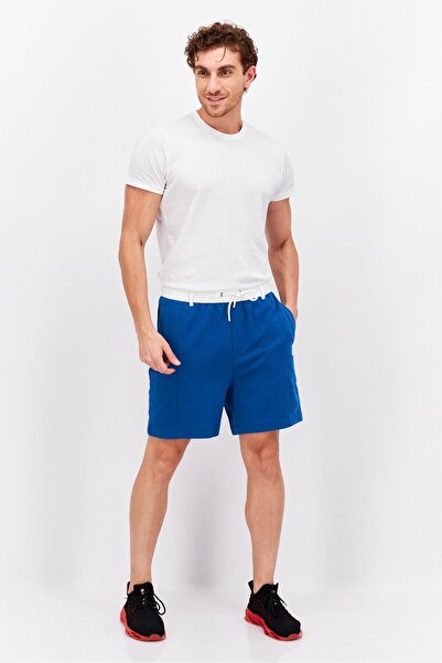 Esprit Men Drawstring Solid Basic Shorts, Blue