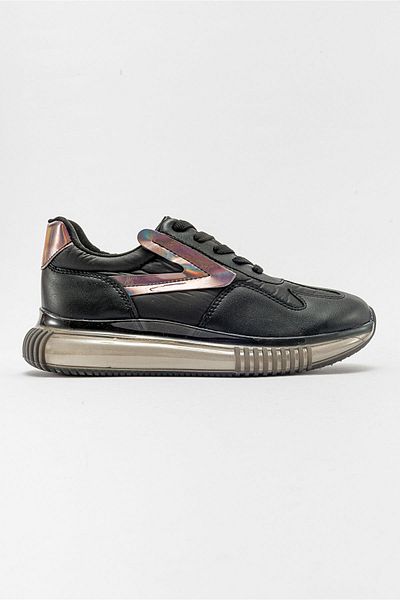 Ccway Pantofi sport de damă cu talpă transparentă PIELE NEGRA