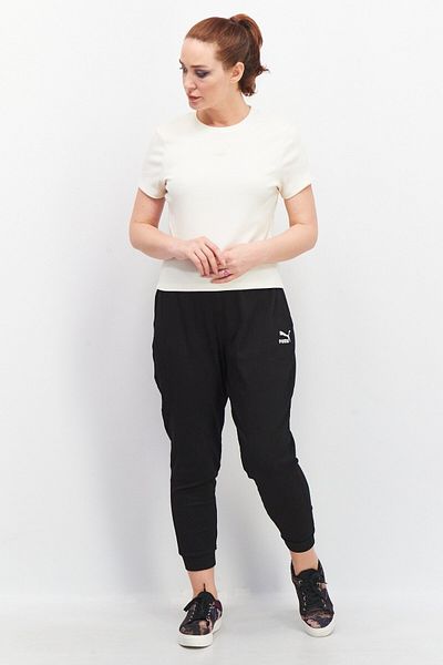 Puma Women Sportswear Fit Embroidered Logo Training T-Shirt, Beige