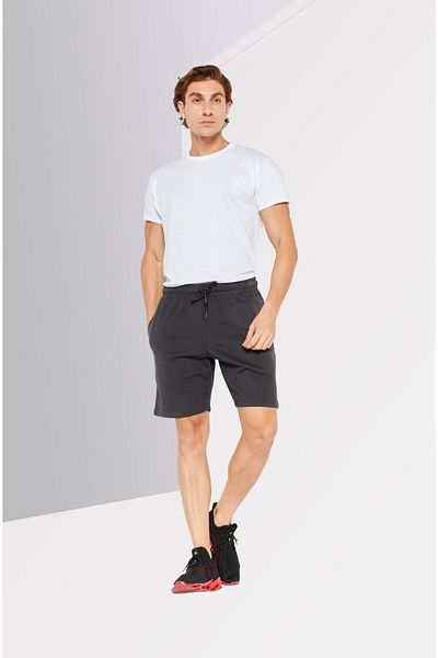 DKNY Sport Men Sportswear Fit Drawstring Training Shorts, Charcoal