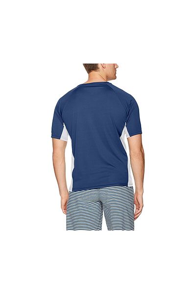 Mr.Swim Mr. Swim Men Color Block Upf 50 Swim Tee, Navy And White
