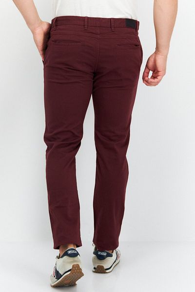 Trussardi Jeans Men Regular Fit Solid Chino Pant, Maroon