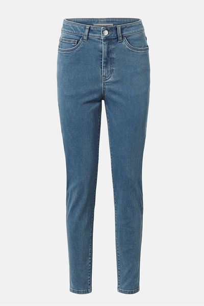 Tchibo Women Skinny Fit High Rise Washed Stretchable Denim, Blue