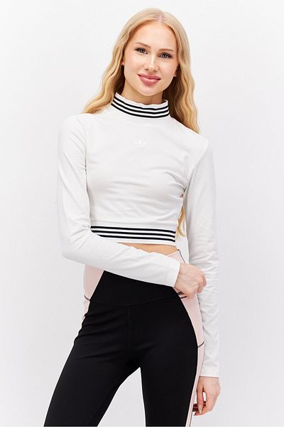 Adidas Originals Women Sportswear Fit Long Sleeve Training Top, White Combo