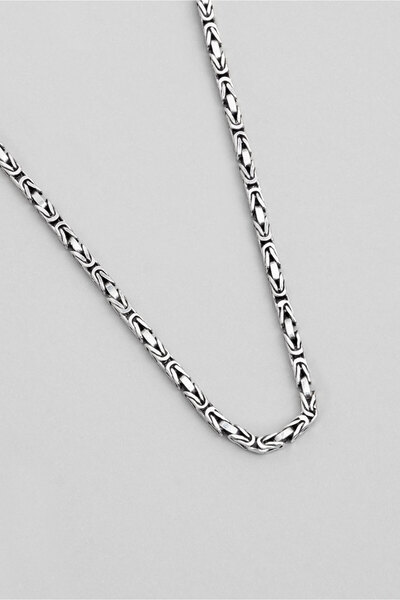 So CHIC... Etnik Stil 60 Cm Gümüş Erkek Kral Zincir Kolye