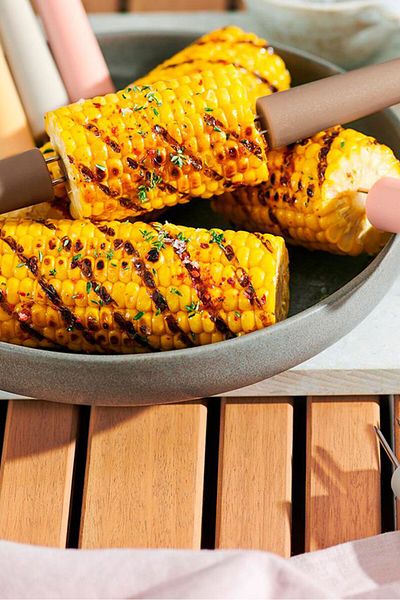 Tchibo 8 Pcs Corn Cob Holders, Pale Yellow