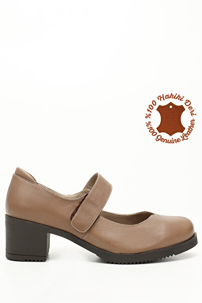 GÖNDERİ(R) حذاء نسائي من VİZON ANTİK Gön مصنوع من الجلد الطبيعي بمقدمة مستدير...