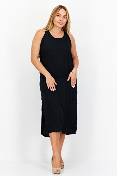 Pepe Jeans Women Plain Midi Dress, Black