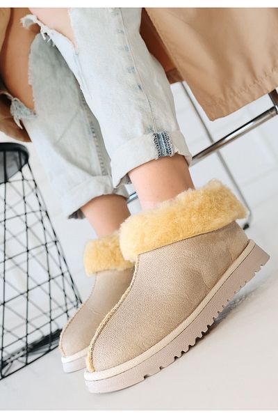 BESKAR Μποτάκια Abby Beige Suede