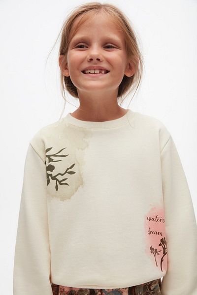 HAUSEkids 4-8 Years Old Premium Flowers Girl's Skirt Suit - Cream