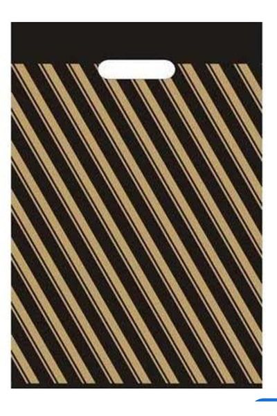 ECOPLAST 33*45 cm Black Striped Reinforced Store Bag - 250 Pieces