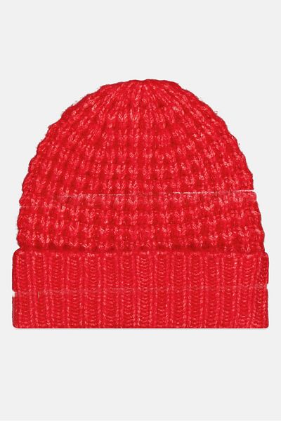 Fire & Glory Women Knitted Beanie Hat, Red