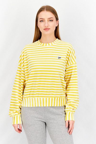 Puma Women Relaxed Fit Long Sleeve Training Sweatshirt, Yellow