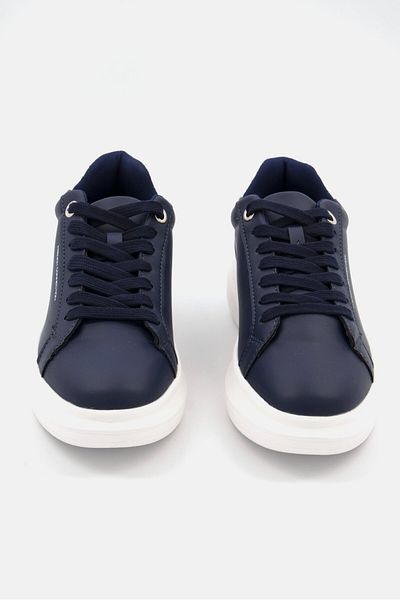 French Connection Women Lace Up Classic Casual Shoes, Navy Blue