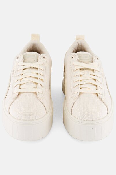 Puma Women Mayze Blank Canvas Lace Up Outdoor Shoes, Off White