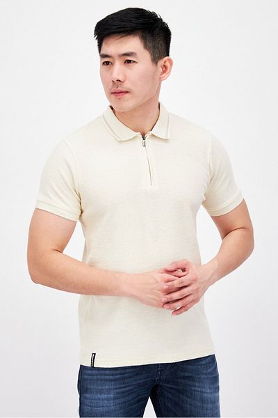 Threadbare Men Regular Fit Short Sleeve Training Polo Shirt, Beige