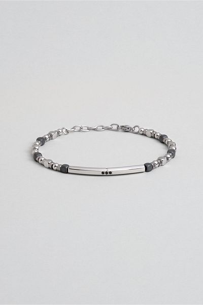 So CHIC... Hematite Stone 21 cm Steel Men's Bracelet