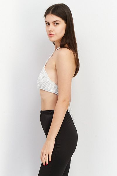 Don't Call Me Jennyfer Women Halter Neck Sleeveless Corset Crop Top, White