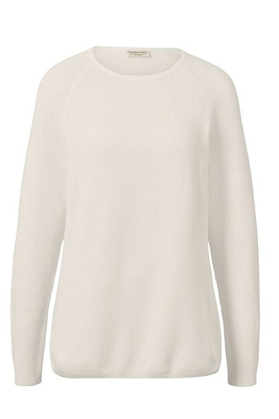 Tchibo Women Round Neck Textured Long Sleeve Sweatshirt, White