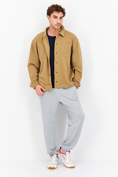 Fila Men Sportswear Fit Brand Logo Training Jackets, Tan