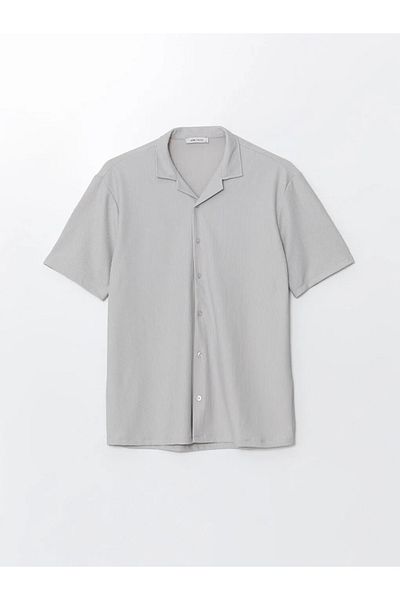 LC Waikiki Lcw Vision Gray Regular Fit Short Sleeve Dobby Men's Shirt