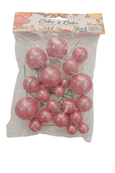 Apsal PASTA ÜSTÜ TOP SÜS METALİK AÇIK PEMBE RENK (20 Lİ) APSAL