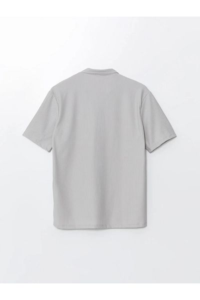 LC Waikiki Lcw Vision Gray Regular Fit Short Sleeve Dobby Men's Shirt