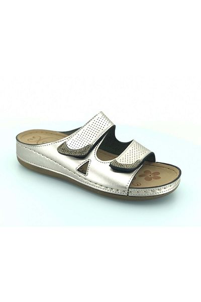 Kids Club Shoes Carlaverde 5981 - Papuci de damă ortopedici de culoare argintie recomandati de Dr.
