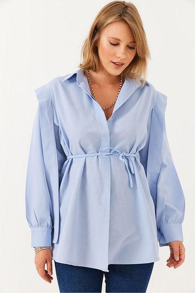 Bianco Lucci Women's Rope Tie Design Shirt 60701001