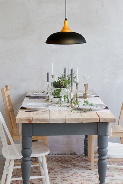 Bamyum Black Wooden Head Single Lamp - Chandelier Pendant Lamp Restaurant Living Room Lighting