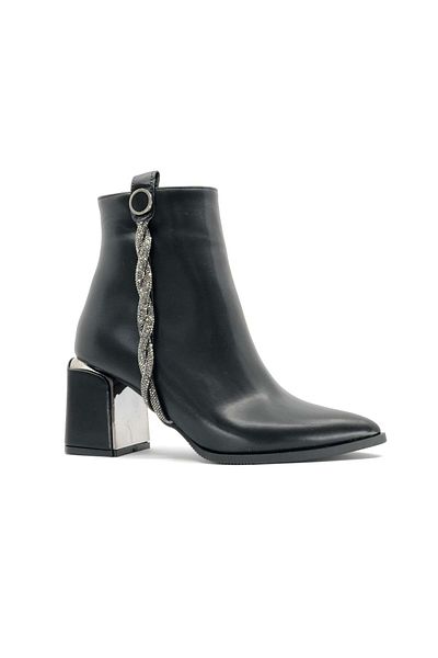 KCMN Cizme de damă clasice cu detaliu Feles Twisted Stripe Stone Negru