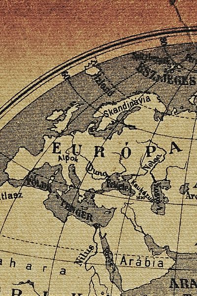 GLOBELUX Wintage Old World Map - Quality Canvas Wall Cover Rug 4057
