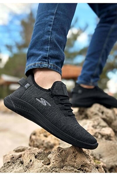 KCMN Pasomia 085 - Unisex crne pletene ortopedske sportske cipele