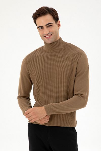 U.S. Polo Assn. Мъжки пуловер в цвят каки 50292855-VR027