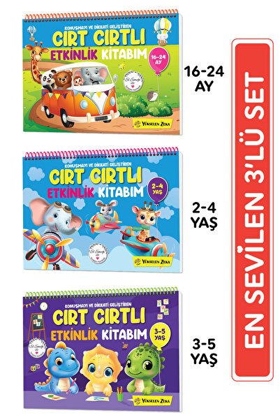 yükselen zeka Cırt Cırtlı Kitap Seti - 3 Adet