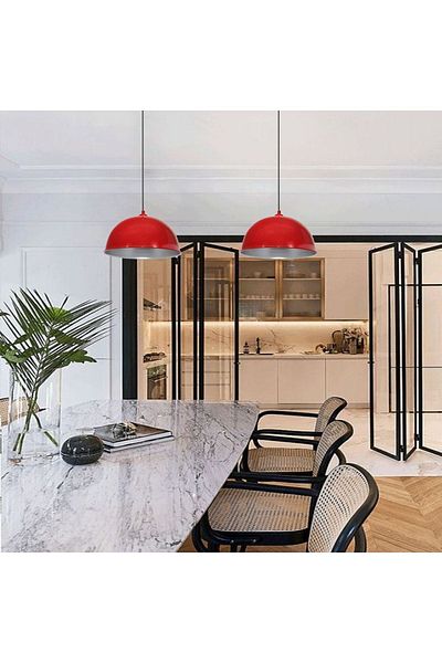 Bamyum Yimpi Red Pendant Chandelier Pendant Lamp Living Room Kitchen Chandeliers Patisserie Cafe Barbershop Models