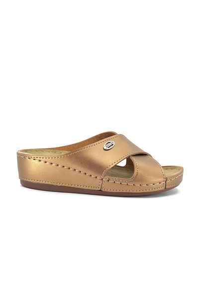 Kids Club Shoes Aryan 09-063 Γυναικείες ορθοπεδικές παντόφλες GOLD