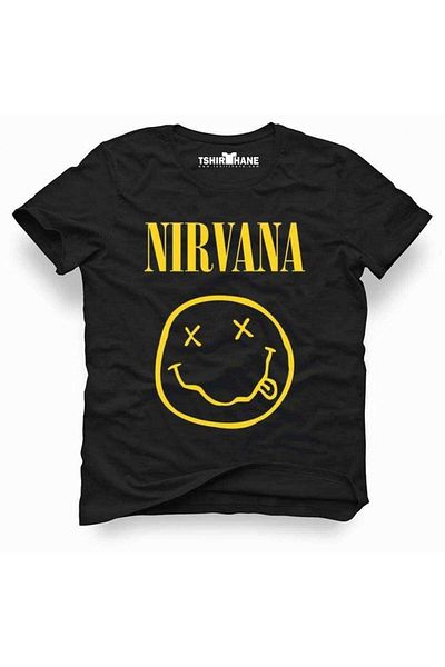 Tshirthane Ανδρικό T-shirt Slim Fit Slim Fit Nirvana Rock Metal Music Printed