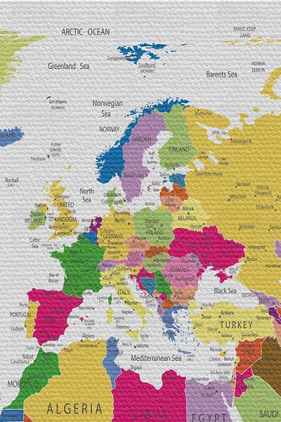 GLOBELUX Wall Cloth / Carpet World Map Canvas Fabric -3955